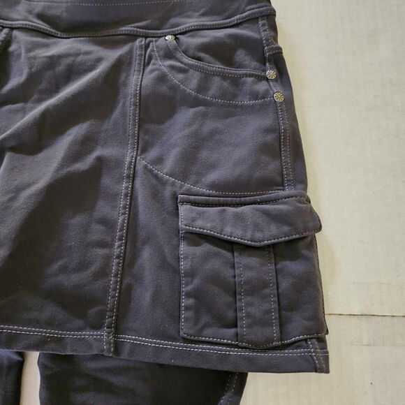 Athleta Leggings Small Gray Black Bettona 2 In 1 Skort Skirt Crop Stretch - Picture 5 of 9